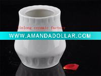 plain white ceramic storage jar