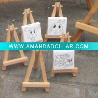 Wholesale mini wooden easel & art canvas set