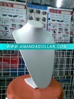 Top Selling Dreamland Jewelry Wholesale Leather Jewelry display Necklace bust display white neck form 13" height JB-101221