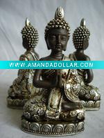 Wholesale Antique Bronze finish Polyresin Buddha head statue
