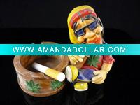 Wholesale 3D Jamaica statue Resin Ashtray