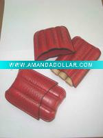 3 finger leather cigar holder