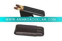hot sell 3 finger leather cigar holder