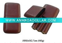 HIgh quality 3 finger leather cigar holder