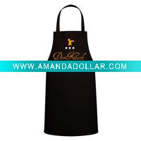 cotton black apron with embroidery