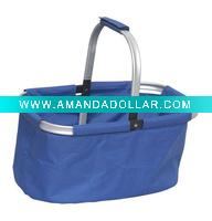 Aluminum frame folding shopping basket