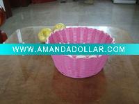 Wholesale cute plastic weave knitting storage basket