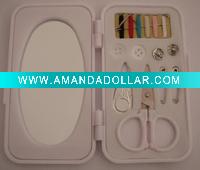Wholesale hotel sewing kit with mirror / housewife sewing set/mini household sewing kit/plastic sewing needles kit