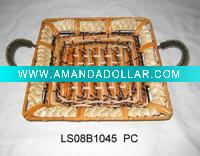 Square rattan tray