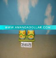Hand-applique Ceramic Egg Bottles