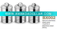 Wholesale Stainless steel cans set of 3 2011