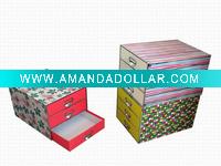Three paper drawer storage box