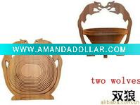 Wholesale natural foldable bamboo fruit vegetable basket