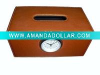 PU tissue holder with clock