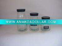 GLASS JARS WITH LID IN DECORAL