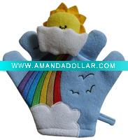 Wholesale terry fingers bath mitt