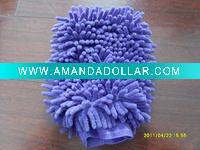 Wholesale 100%polyester double sides chenille cleaning gloves
