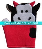 terry cow bath mitt