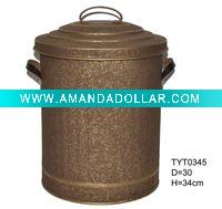 metal trash can/ garbage bin