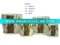Wholesale Set Of 4 Ceramic Flower Pot With Saucer
