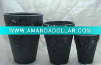 black flower pot