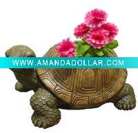 resin tortoise garden planter