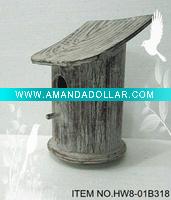 Natural wooden birdhouse