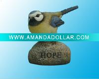 Garden Decor (Polyresin bird on rock)