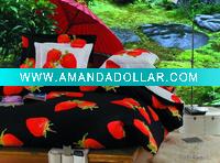reactive print quilt/duvet cover/sheet set