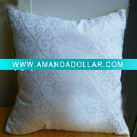 Flower embroidery sofa cushion white cushion