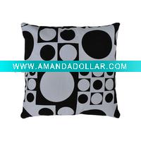 Delicate white square cushion flower printed cushion