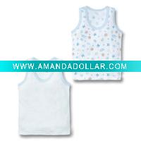 Wholesale soft hand 100%cotton baby vest, baby garment