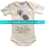 Wholesale organic cotton baby bodysuits/ baby sleepsuits/ baby night wear