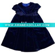 Wholesale fabric baby Infant girl Florence Eiseman Girls Royal Blue Velvet Dresses bibs Toddlers Clothing dresse baby sleeping bags