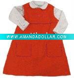 fabric leather fur baby Infant Adorable little girls corduroy monogrammed dress bibs Toddlers Clothing dresses baby sleeping bag