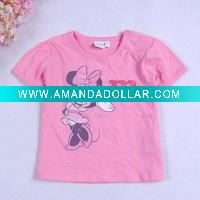 Wholesale cotton pink cartoon short t shirts