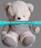 Wholesale soft stuffed baby teddy bear with stripe t-shirt