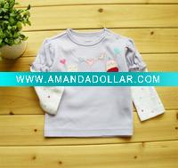 2011 spring baby clothing 100% cotton embroider long sleeve t-shirt