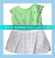 Wholesale little baby girl's kilt dress