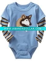 Wholesale Cute wolf animal fashion clothing baby clothes