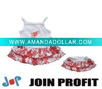 Wholesale infant wear plain cotton basic top with skirts