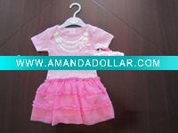 Wholesale 2011 spring cotton short-sleeve baby bodysuit with tulle & headband