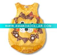 Wholesale OEM UNISEX SHORT SLEEVE 100% COTTON animal Safety tested BABY WEARE INFANT WEAR