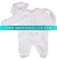 Wholesale 0-3 month old certified organic cotton short sleeve single jersey baby clothes
