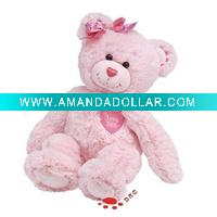 Wholesale Plush baby pink love bowknot teddy bear toys