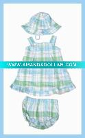 Wholesale Baby's lattice suit with hat