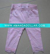 Wholesale cute pink cotton baby pants,baby garment