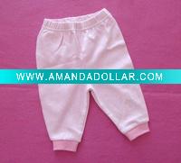Wholesale baby pink cotton long pants,baby garment