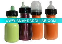 Wholesale Food safe colorful stainless steel baby milk bottle with nipple 350ml