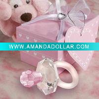Wholesale Choice Crystal pink pacifier favors for baby party supply